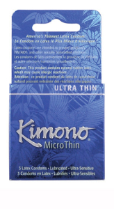 Kimono Condoms Textured Ultra-Thin 3-PK